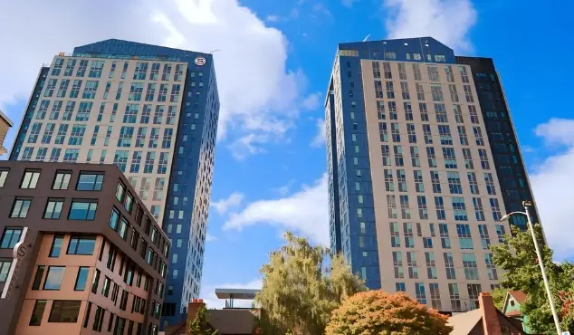 Landmark Properties commercial building in Seattle with brick and glass